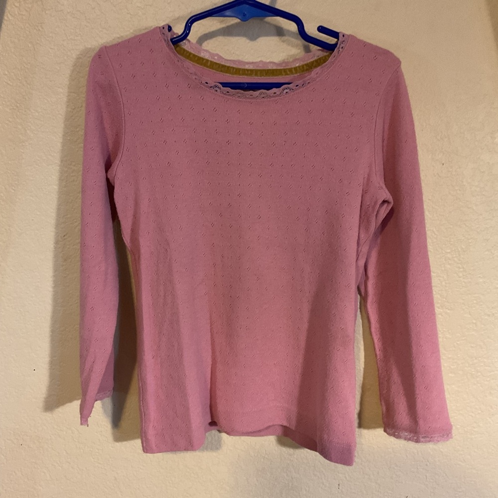 Mini Boden Girls Size 5-6Y Pink Shirt